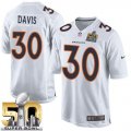 Nike Denver Broncos #30 Terrell Davis White Super Bowl 50 Men Stitched NFL Game Event Jersey