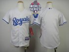 Youth Kansas City Royals Blank White Cool Base W 2015 World Series Patch Stitched MLB Jersey