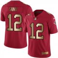 Nike Atlanta Falcons #12 Mohamed Sanu Red Gold Color Rush Limited Jersey