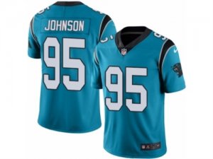 Mens Nike Carolina Panthers #95 Charles Johnson Limited Blue Rush NFL Jersey