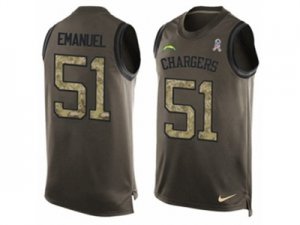 Nike Los Angeles Chargers #51 Kyle Emanuel Limited Green Salute to Service Tank Top NFL Jersey