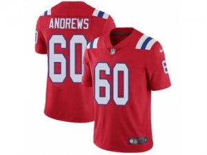 Mens Nike New England Patriots #60 David Andrews Vapor Untouchable Limited Red Alternate NFL Jersey