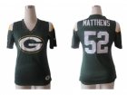 Nike Women Green Bay Packers #52 Clay Matthews field flirt fashion green(2012)