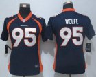 Women Nike Denver Broncos #95 Derek Wolfe Blue Alternate Stitched NFL New Limited Jersey