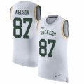 Mens Nike Green Bay Packers #87 Jordy Nelson Limited White Rush Player Name & Number Tank Top NFL Jersey