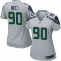 Womens Nike Seattle Seahawks #90 Jarran Reed Limited Grey Alternate NFL Jersey