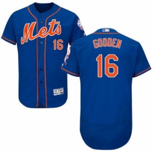 Mens Majestic New York Mets #16 Dwight Gooden Royal Blue Flexbase Authentic Collection MLB Jersey