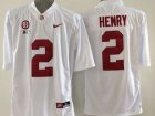 NCAA Alabama Crimson Tide #2 Derrick Henry White 2016 College Football Playoff National Championship Jersey