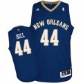 Mens Adidas New Orleans Pelicans #44 Solomon Hill Authentic Navy Blue Road NBA Jersey