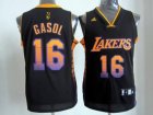 nba los angeles lakers #16 gasol black jerseys[Limited Edition]