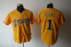 mlb milwaukee brewers #1 hart yellow[2011]