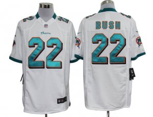 NIKE NFL Miami Dolphins #22 Bush White Game Jerseys