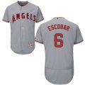 Men's Majestic Los Angeles Angels of Anaheim #6 Yunel Escobar Grey Flexbase Authentic Collection MLB Jersey