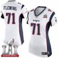 Womens Nike New England Patriots #71 Cameron Fleming Elite White Super Bowl LI 51 NFL Jersey