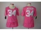 Nike Womens Oakland Raiders #34 Bo Jackson Pink Jerseys(breast Cancer Awareness)