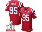 Mens Nike New England Patriots #95 Chris Long Elite Red Alternate Super Bowl LI 51 NFL Jersey