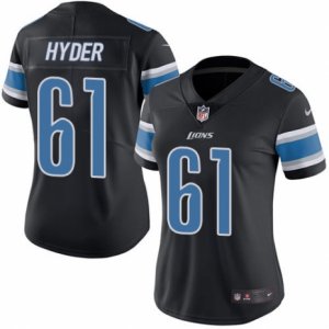 Women\'s Nike Detroit Lions #61 Kerry Hyder Limited Black Rush NFL Jersey