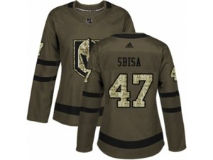 Women Adidas Vegas Golden Knights #47 Luca Sbisa Authentic Green Salute to Service NHL Jersey