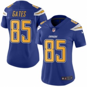 Women\'s Nike San Diego Chargers #85 Antonio Gates Limited Electric Blue Rush NFL Jersey