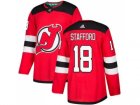 Men Adidas New Jersey Devils #18 Drew Stafford Red Home Authentic Stitched NHL Jersey