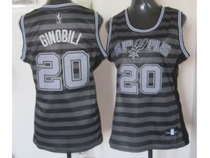 women nba san antonio spurs #20 ginobili grey[black strip]