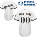 Youth Majestic Milwaukee Brewers Customized Replica White Home Cool Base MLB Jersey