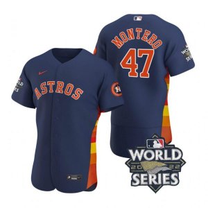 Astros #47 Rafael Montero Navy Nike 2022 World Series Flexbase Jersey