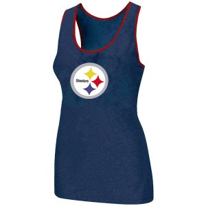 Nike Pittsburgh Steelers Ladies Big Logo Tri-Blend Racerback stretch Tank Top Blue