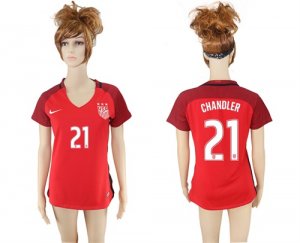 2017-18 USA 21 CHANDLER Away Women Soccer Jersey