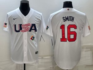 USA 16 Will Smith White Nike 2023 World Baseball Classic Jersey