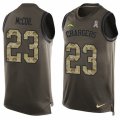 Mens Nike San Diego Chargers #23 Dexter McCoil Limited Green Salute to Service Tank Top NFL Jersey