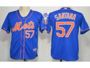 MLB New York Mets #57 Johan Santana Blue Jerseys