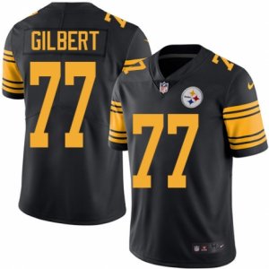 Men Nike Pittsburgh Steelers #77 Marcus Gilbert Black Color Rush Limited Jersey