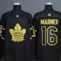 Maple Leafs #16 Mitchell Marner Black Gold Adidas Jersey