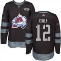 Mens Colorado Avalanche #12 Jarome Iginla Black 1917-2017 100th Anniversary Stitched NHL Jersey