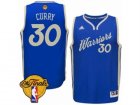 Youth Adidas Golden State Warriors #30 Stephen Curry Authentic Royal Blue 2015-16 Christmas Day 2017 The Finals Patch NBA Jersey