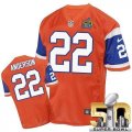 Nike Denver Broncos #22 C.J. Anderson Orange Throwback Super Bowl 50 Men Stitched NFL Elite Jersey