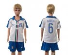 Italy #6 Baresi White Away Kid Soccer Country Jersey