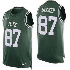 Mens Jets #87 Eric Decker Green Team Color Men NFL Limited Tank Top