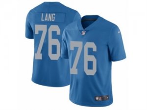 Mens Nike Detroit Lions #76 T.J. Lang Limited Blue Alternate NFL Jersey