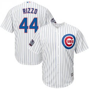 Men\'s Chicago Cubs #44 Anthony Rizzo Majestic White Cool Base 2016 World Series Jersey