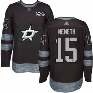 Mens Reebok Dallas Stars #15 Patrik Nemeth Authentic Black 1917-2017 100th Anniversary NHL Jersey