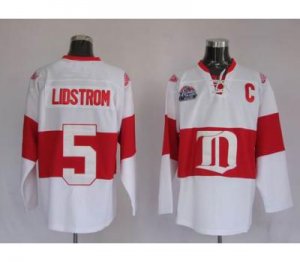 nhl deroit red wings #5 lidstrom white winter