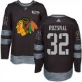 Mens Chicago Blackhawks #32 Michal Rozsival Black 1917-2017 100th Anniversary Stitched NHL Jersey