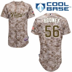 Men\'s Majestic San Diego Padres #56 Fernando Rodney Authentic Camo Alternate 2 Cool Base MLB Jersey