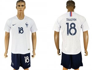 France 18 THAUVIN Away 2018 FIFA World Cup Soccer Jersey