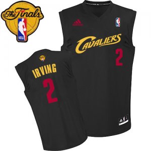 Men\'s Adidas Cleveland Cavaliers #2 Kyrie Irving Swingman Black (Red No.) Fashion 2016 The Finals Patch NBA Jersey