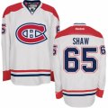 Mens Reebok Montreal Canadiens #65 Andrew Shaw Authentic White Away NHL Jersey