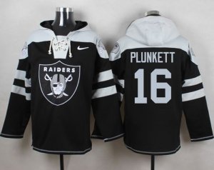 Nike Oakland Raiders #16 Jim Plunkett Black Player Pullover Hoodie