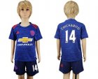 Manchester United #14 Chicharito Away Kid Soccer Club Jersey